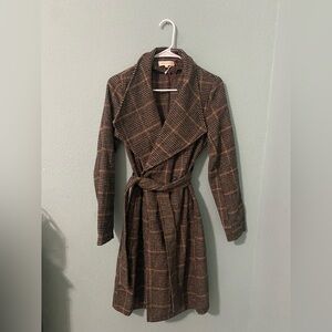 Brown plaid coat